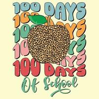 100 Days Of School Design, Leopard Pattern Apple vector