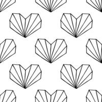 Seamless pattern with hand drawn heart doodle for decorative print, wrapping paper, greeting cards and fabric vector