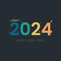 New Year 2024 greeting card banner brochure flayer minimalist elegant design isolated solid color vector
