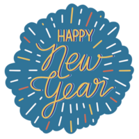 Happy new year cute illustration png