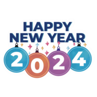 Happy new year elegant typography png