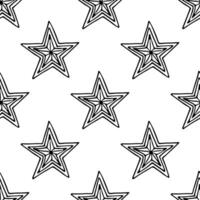 Seamless pattern with cute stars doodle for decorative print, wrapping paper, greeting cards, wallpaper and fabric vector