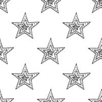 sin costura modelo con linda estrellas garabatear para decorativo imprimir, envase papel, saludo tarjetas, fondo de pantalla y tela vector