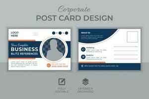 Creative corporate business modern post card design template layout, professional, Elegant postcard design, marketing postcard design, business postcard design, real estate postcard design vector