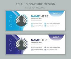 Corporate Professional email signature template design modern and minimal Layout, business email footer template set or social media cover design template design creative layout set with unique design vector