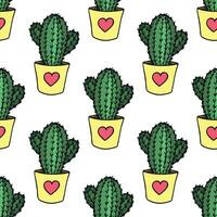 Seamless pattern with cactus doodle for decorative print, wrapping paper, greeting cards and fabric vector