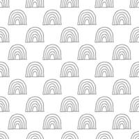 Seamless pattern with rainbow doodle for decorative print, wrapping paper, greeting cards, wallpaper and fabric vector