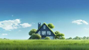 AI generated Green and environmentally friendly housing concept. AI Generated photo