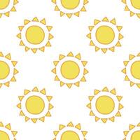 Seamless pattern with sun doodle for decorative print, wrapping paper, greeting cards, wallpaper and fabric vector
