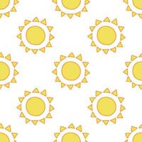 Seamless pattern with sun doodle for decorative print, wrapping paper, greeting cards, wallpaper and fabric vector