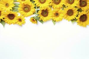 AI generated Sunflower Background with copy shape. AI Generated photo