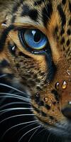 AI generated Leopard macro photography. AI Generated photo