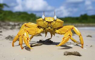 AI generated Yellow land crab. AI Generated photo