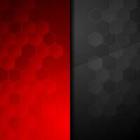 Contrast red black geometric hexagons background photo