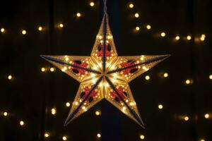 AI generated Christmas Star Decorations. AI Generated photo