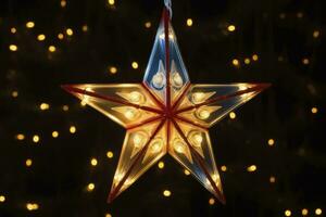 AI generated Christmas Star Decorations. AI Generated photo