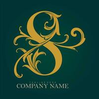 Victorian vintage letter S flourish monogram logo vector illustrations for your work, merchandise t-shirt, stickers and label designs, poster, greeting cards advertising business company or brands