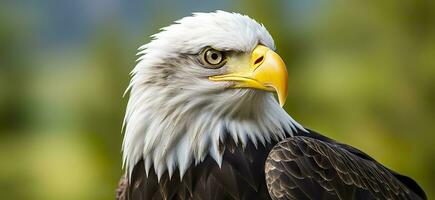 AI generated Portrait of an american bald eagle, wildlife. Generative AI photo