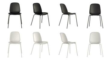3D rendering of Ikea Lidas Dining chairs in different views photo