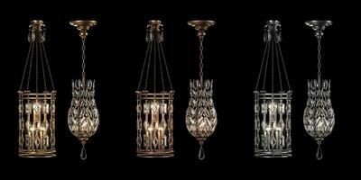 d rendering of Crystal Encased Gems Lantern and Crystal Laurel Round Pendant photo