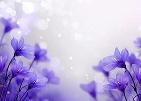 AI generated Abstract spring background with purple flowers. AI Generated photo