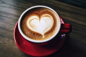 AI generated Valentine's Day Coffee. AI Generated photo