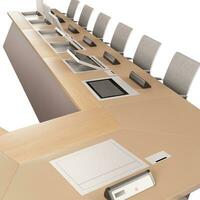 3d Rendering of Contemporary Conference Table with Sitland Soul Office Chair photo