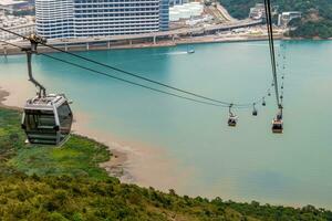 ngong silbido bicable góndola levantar en lantau isla en hong kong, porcelana. foto