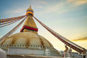 boudha stupa, aka Boudhanath, located at kathmandu, nepal photo