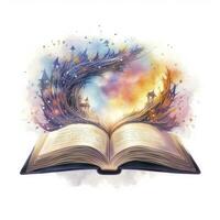 AI generated Galaxy celestial fantasy book watercolor for T-shirt Design. AI Generated photo