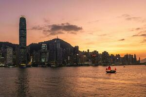 scenery of victoria harbor and hongkong island in hong kong, China photo