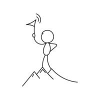 Funny Stickman hand drawn style for print vector