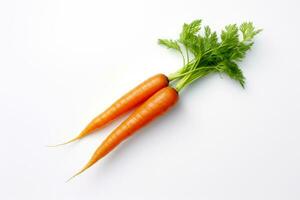ai generado zanahorias aislado en un blanco antecedentes foto