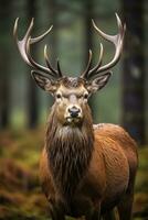 AI generated Close up of red deer stag. AI Generated photo