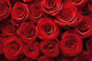 AI generated Red Rose Background for Valentine's Day. AI Generated photo