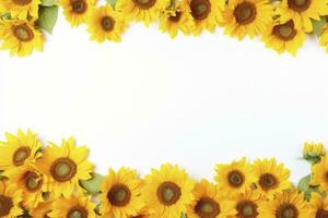 AI generated Sunflower Background with copy shape. AI Generated photo