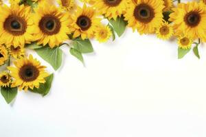 AI generated Sunflower Background with copy shape. AI Generated photo