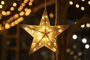 AI generated Christmas Star Decorations. AI Generated photo