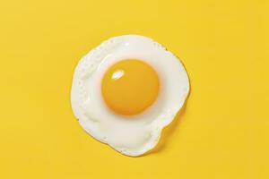 AI generated Fried egg on a yellow background. AI Generated photo