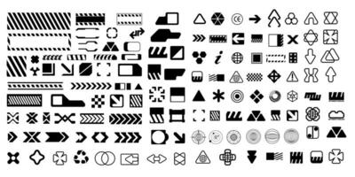 set Y2k streetwear element shape pack collection futuristic shape element vector