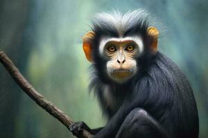 AI generated Wolfs Mona Monkey. Generative AI photo