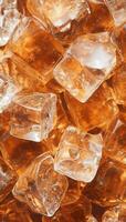 AI generated Close-up of floating ice cubes photo
