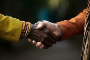 AI generated Two People Shaking Hands in Friendship photo