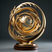 AI generated Golden Spiral Trophy photo