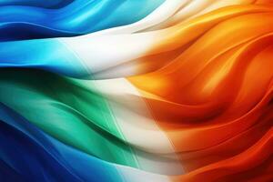 AI generated Colorful fabric as background, close-up. 3D rendering, Indian flag colors tech wallpaper, AI Generated photo