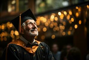 AI generated Celebrating an Elderly Academic's Graduation photo