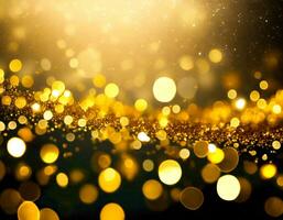 AI generated Gold background with light bokeh. Abstrat background photo