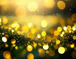 AI generated Gold background with light bokeh. Abstrat background photo