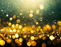 AI generated Gold background with light bokeh. Abstrat background photo