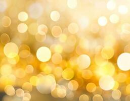 AI generated Gold background with light bokeh. Abstrat background photo